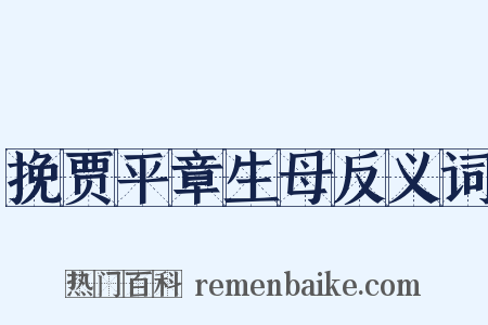 挽贾平章生母反义词是什么意思的图片